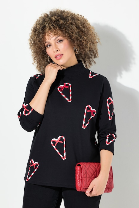 Sweatshirt, Zuckerstangen, Classic, Stehkragen, Langarm