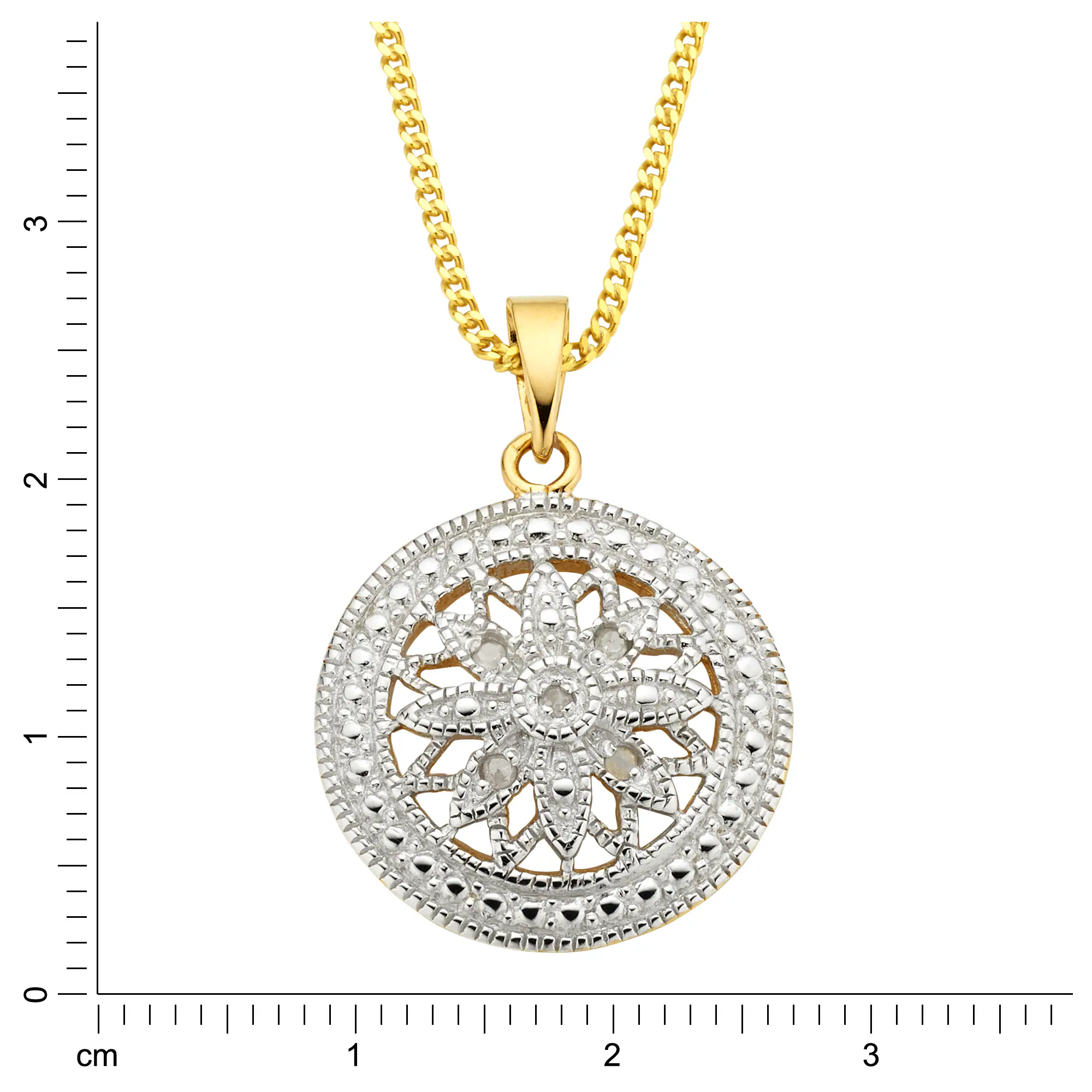Diamonds by Ellen K. Halskette Silber 925 vergoldet mit 5x Diamant zus. 0,05ct.