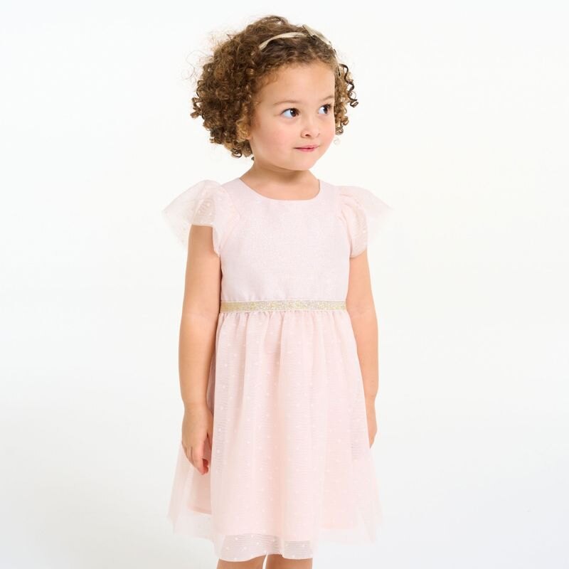 Robe de fête brillante rose bébé fille Rose