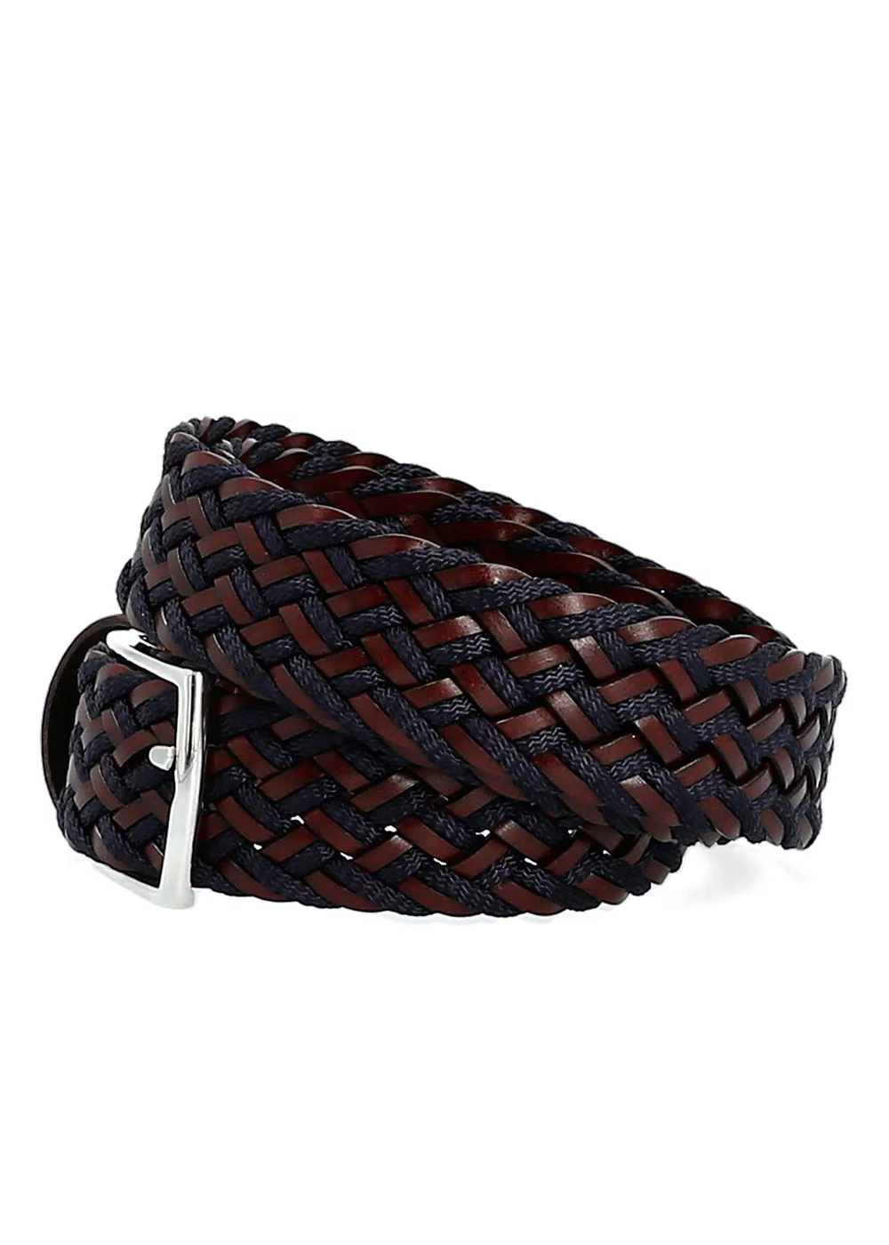 CEINTURE MIA CUIR TRESSE MARINE