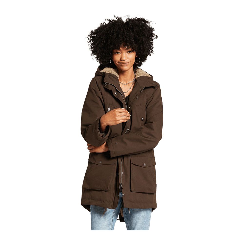 Volcom WALK ON BY 5K - Parka Femme dark brown