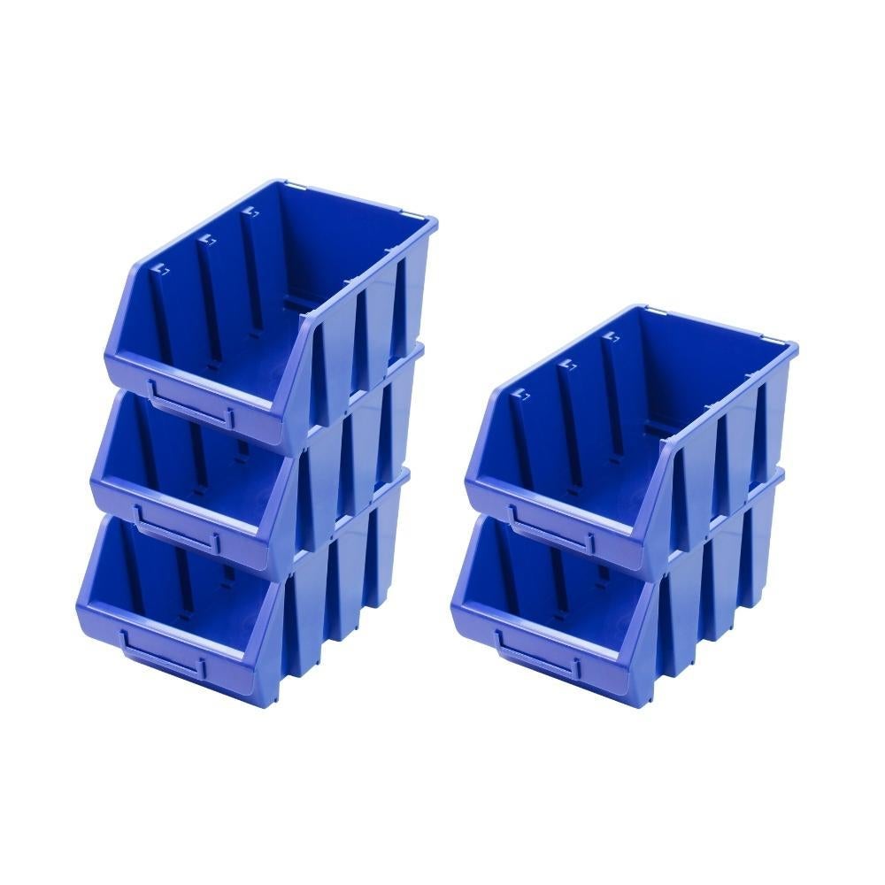 PROREGAL SuperSaver Set 5x Opbergdoos 3 HxBxD 12,6 x 17 x 24 cm Polypropyleen Blauw