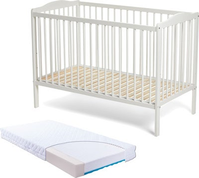JLY MAJA Dream Sprinkelseng med BabyMatex Carpathia Madrass 60x120, Hvit