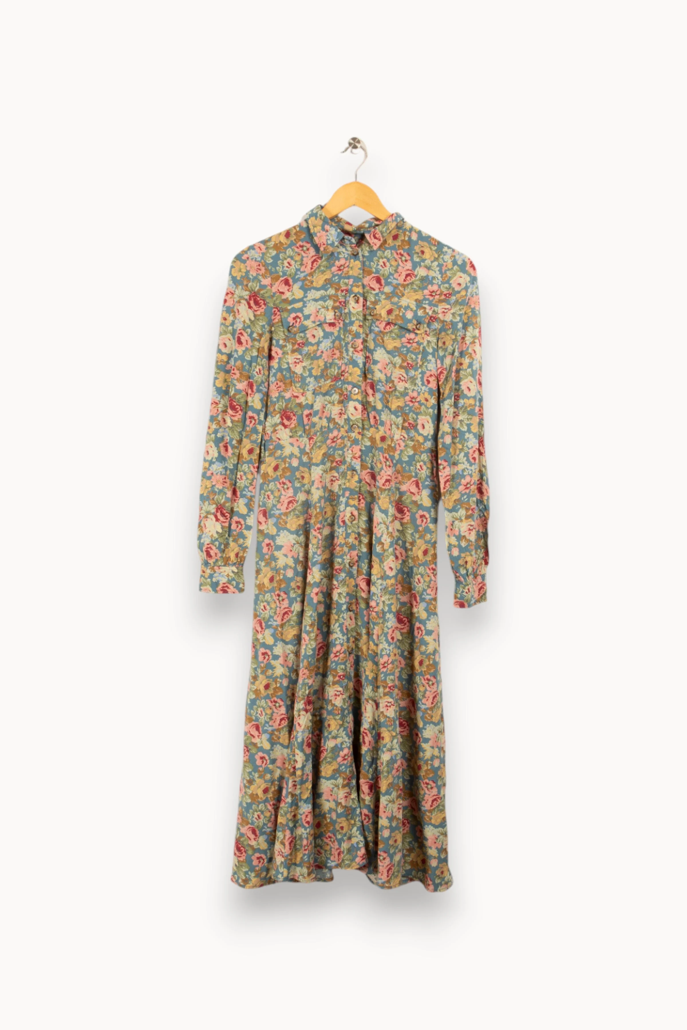 Robe longue à fleurs | Multicolore
