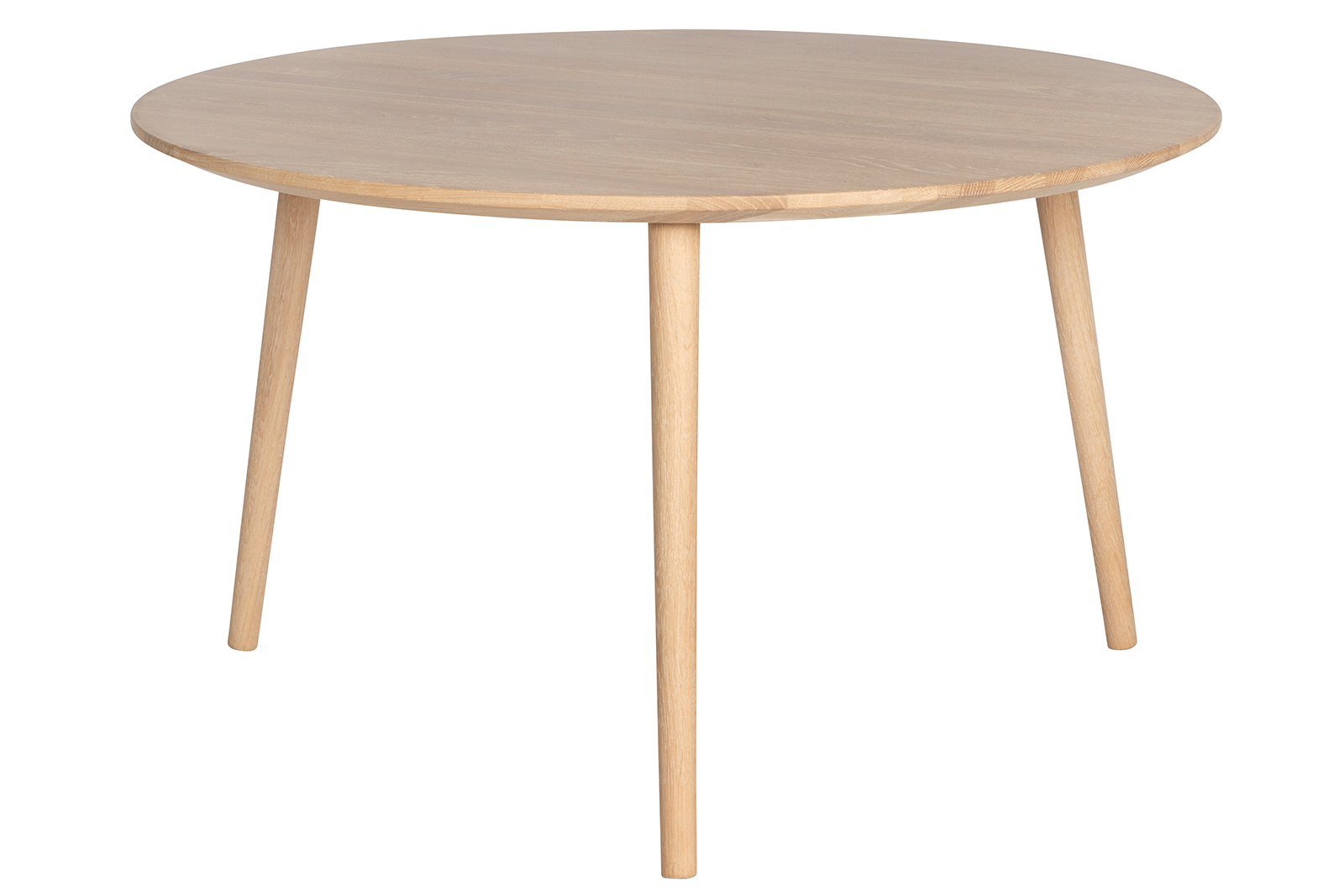 Nord T8 sofabord Høyde 50 cm, Ø85 cm. I hvitoljet heltre eik.