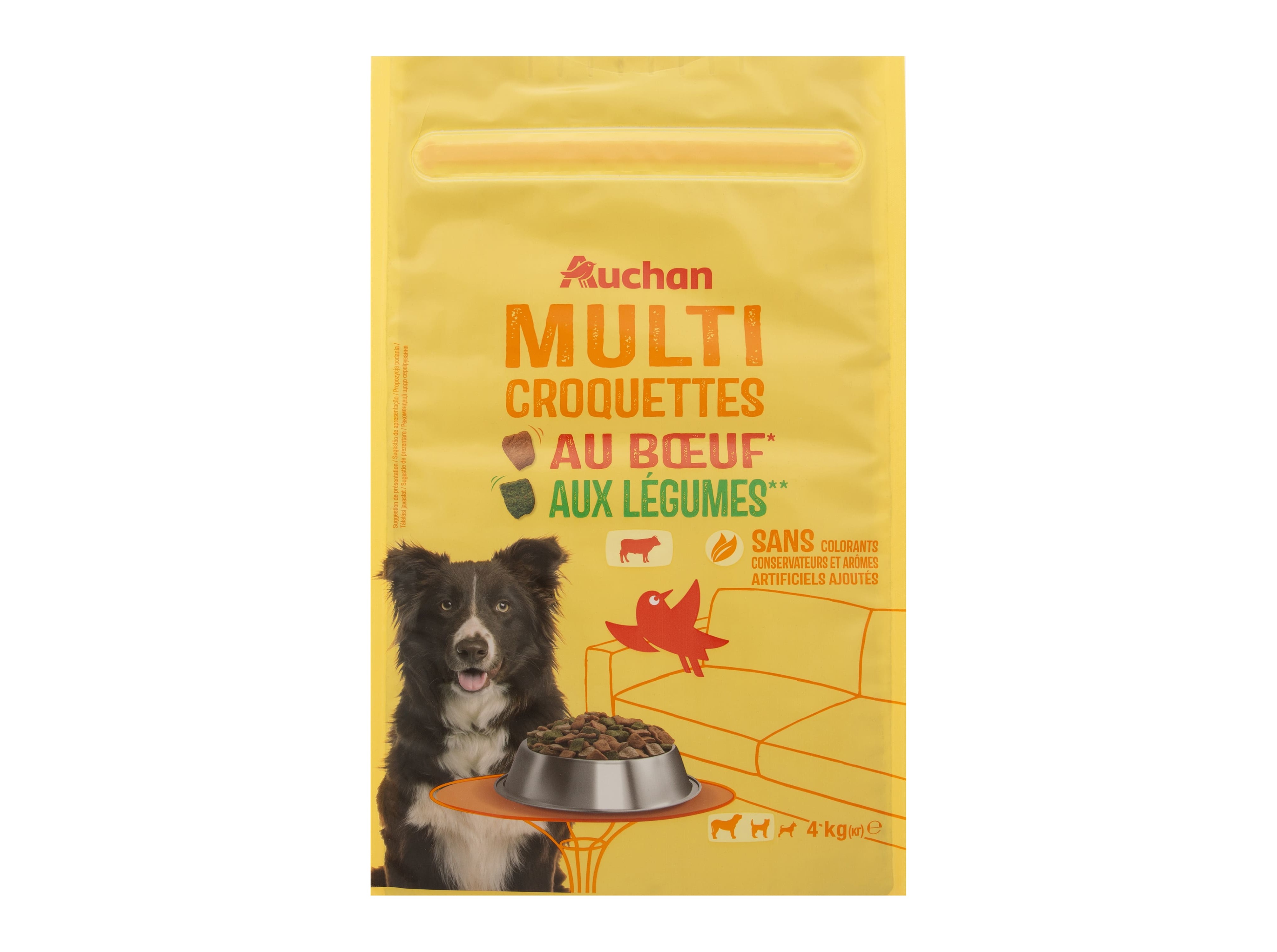 RAÇÃO PARA CÃO AUCHAN VACA E LEGUMES 4KG