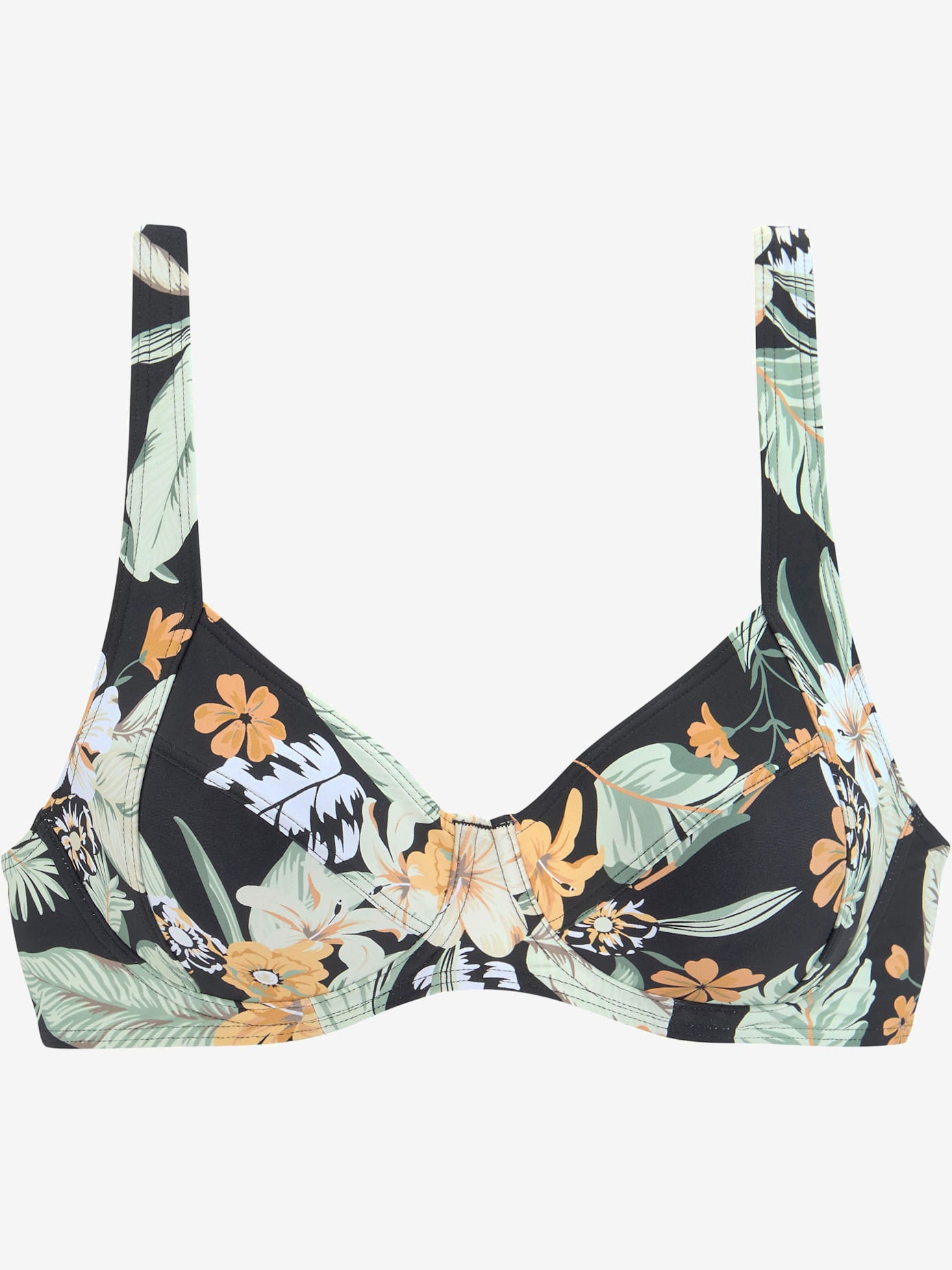 Haut de maillot de bain à armatures imprimé tropical tendance