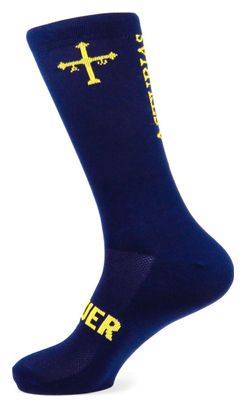 Chaussettes unisexes hautes en maille d'été Mooquer Asturias Corsa bleu marine