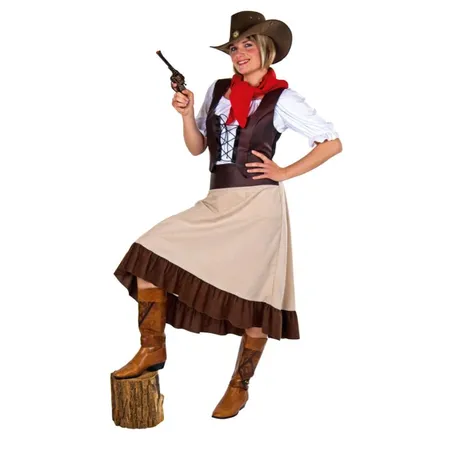 Festartikel Müller Western-Girl: Rock und Halstuch, Größe 36/38
