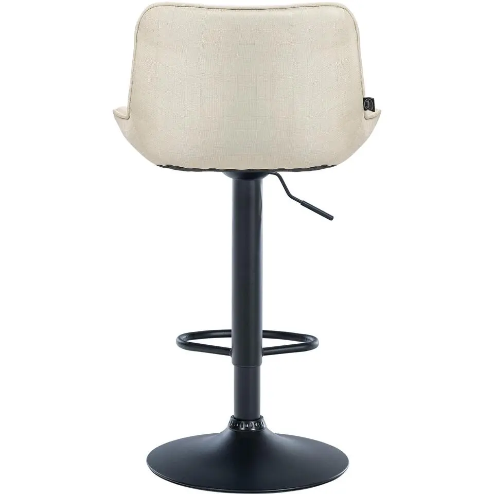 CLP Set van 2 Barkruk Vonore zwart Frame - Stof - creme