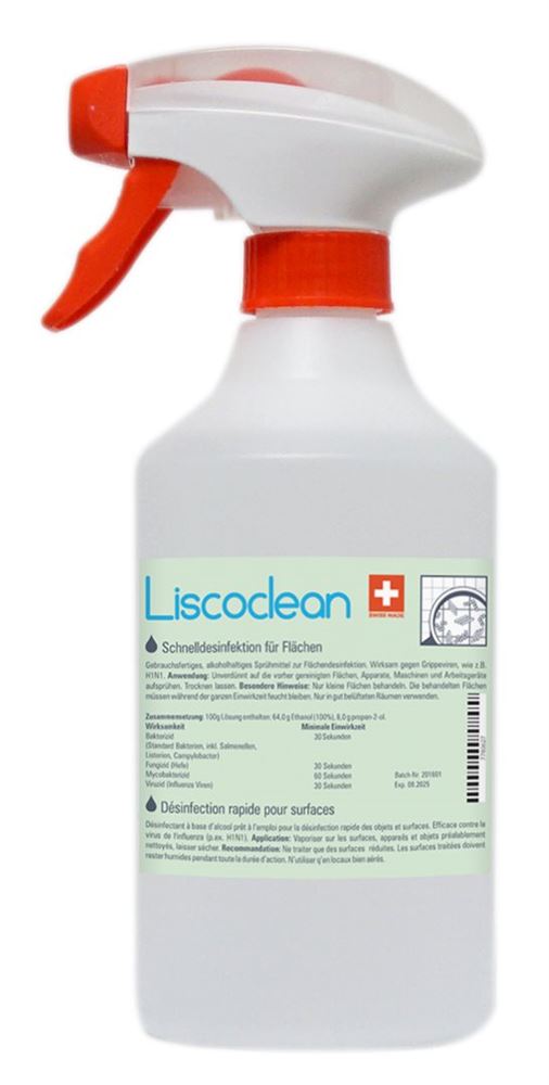 LISCOCLEAN Flächendesinfektion<br>500 ml, Flasche, flüssig, mit Sprühkopf