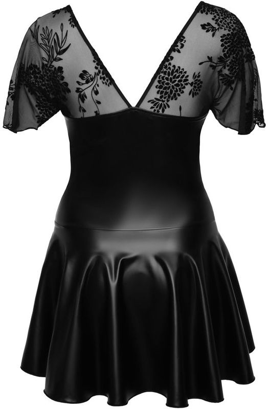 Noir Handmade Curves Kanten Mini Jurk - Zwart