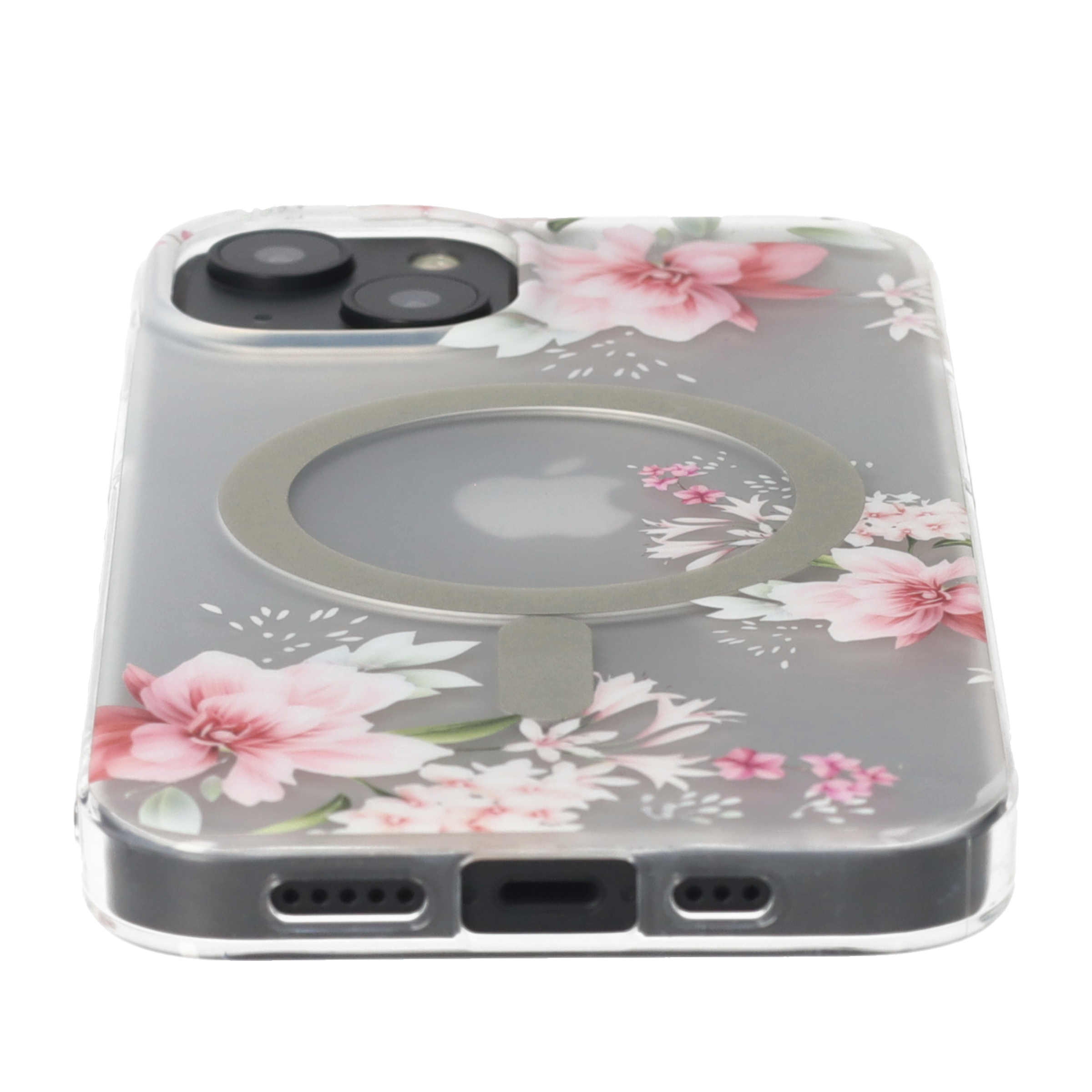 iPhone 14 MagSafe Hybrid Hülle TPU Bumper Acryl Rückseite - Begonien