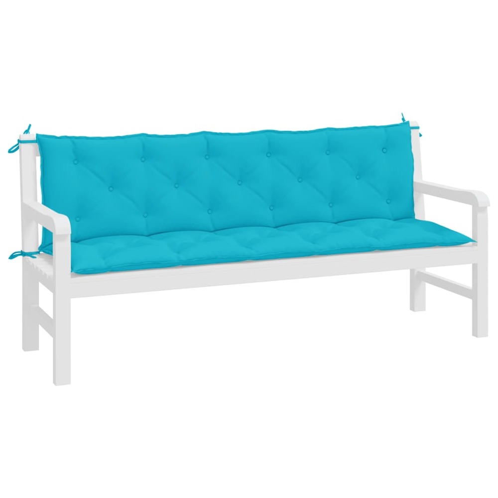 Coussins de banc de jardin 2 pcs turquoise tissu oxford