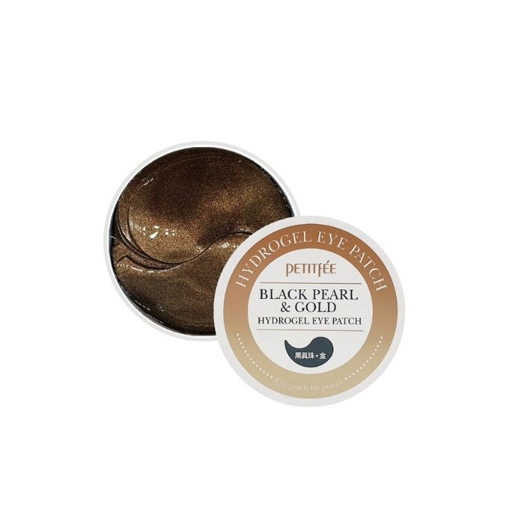 Petitfee Glättende hydro -Augenpads mit Gold- und Schwarzperlenextrakt, 60 Stück