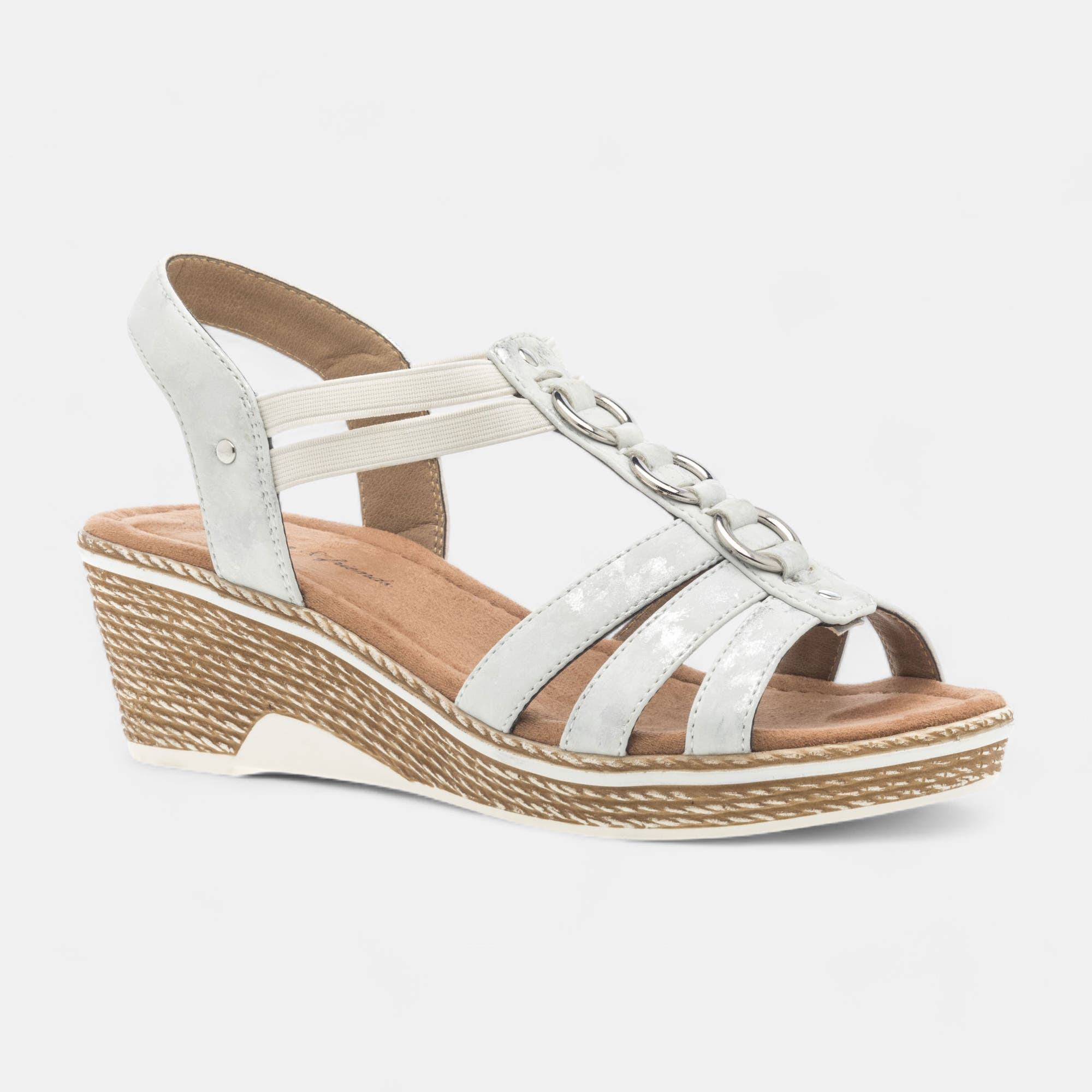 Sandales à talon compensé Femme blanc