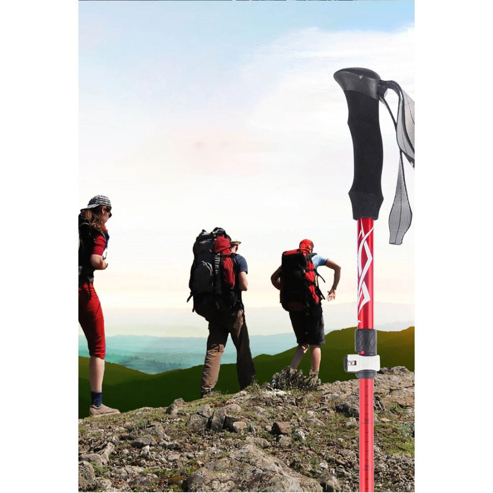 Aluminium Trekking Wanderstock Nordic Walking Hiking Poles Stock Verstellbar mit 3 Aufsätzen   Transporttasche