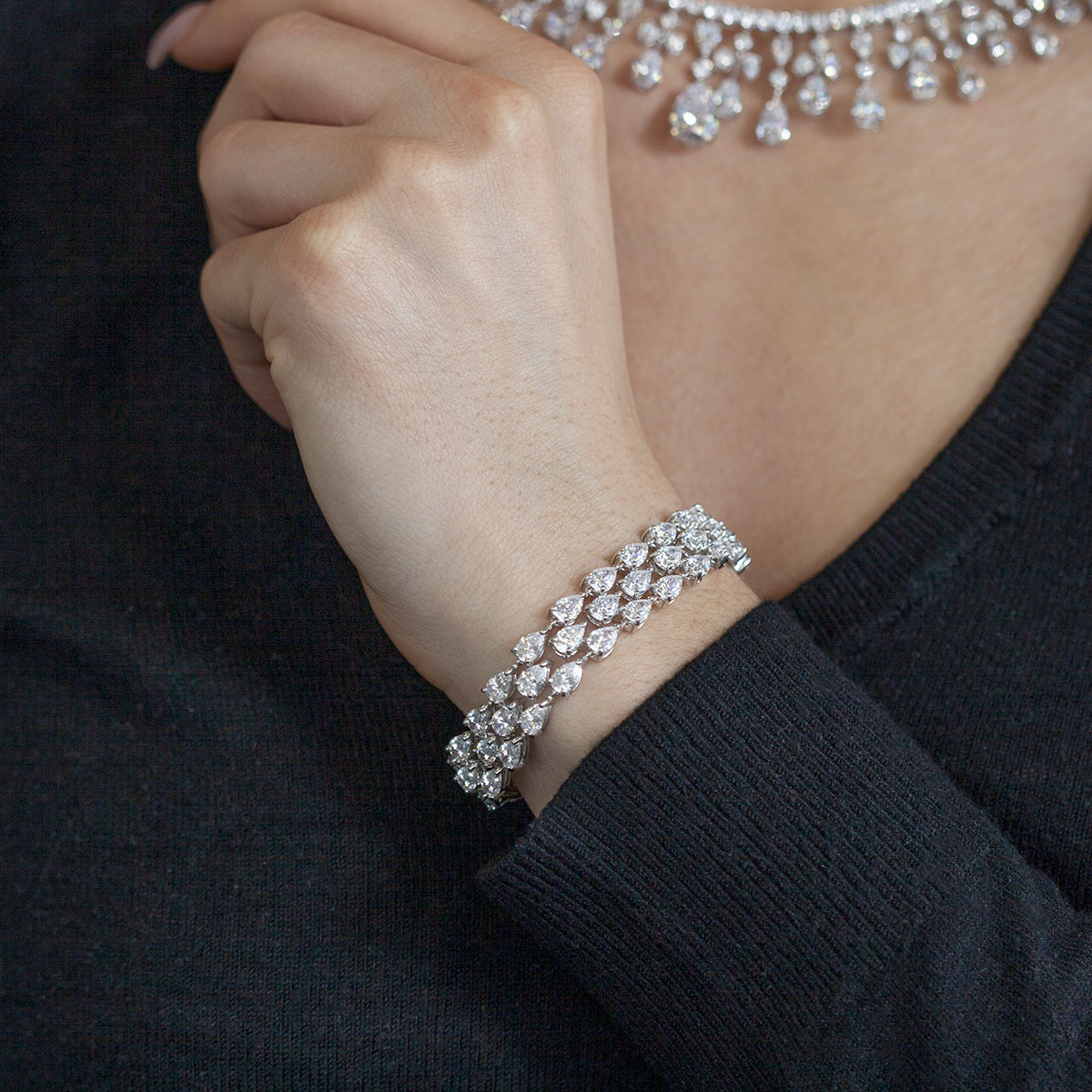 Bracelet argent 925 zirconias 16.5 cm