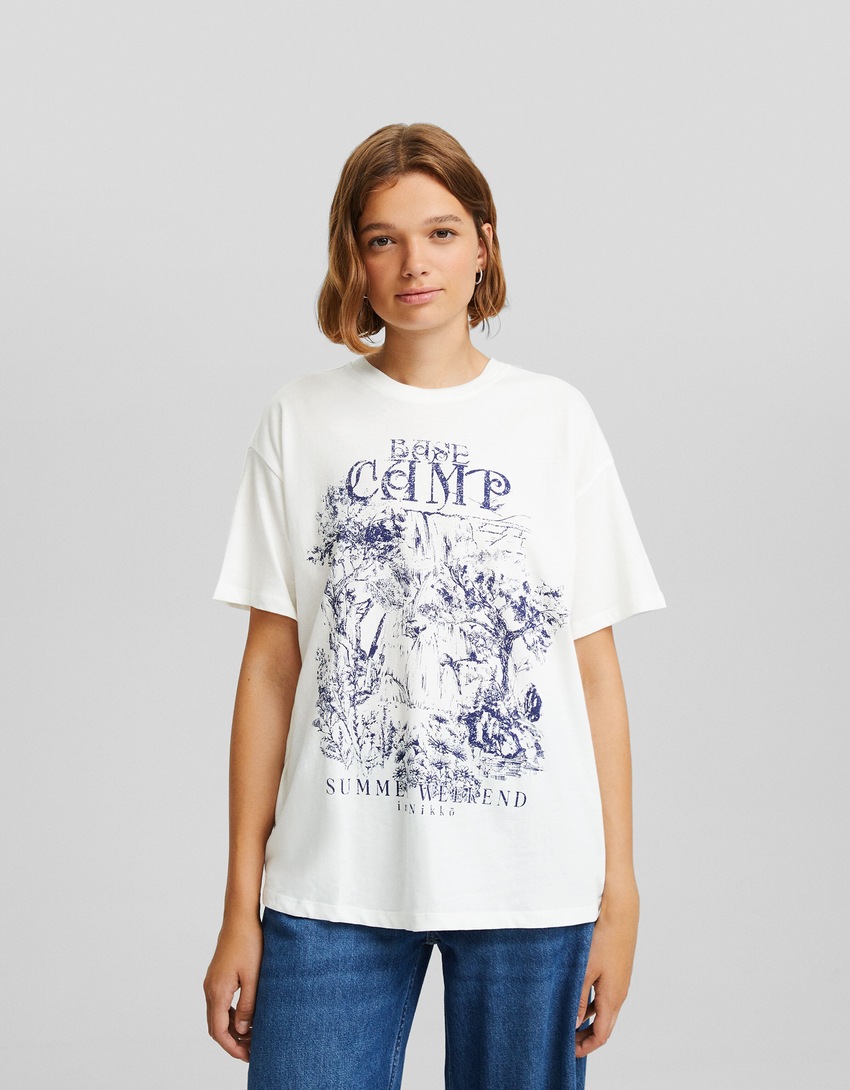 Camiseta de manga curta com estampa