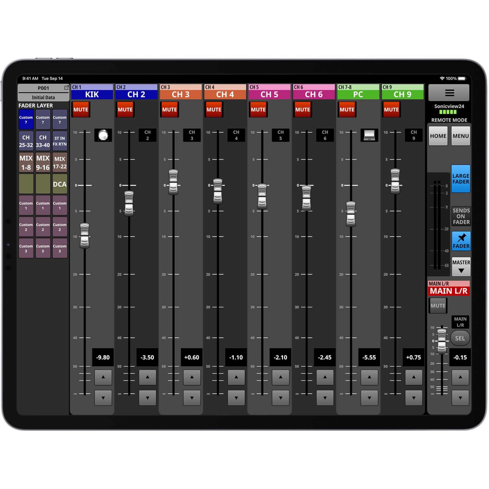 Tascam Sonicview 16 interactief digitaal mengpaneel
