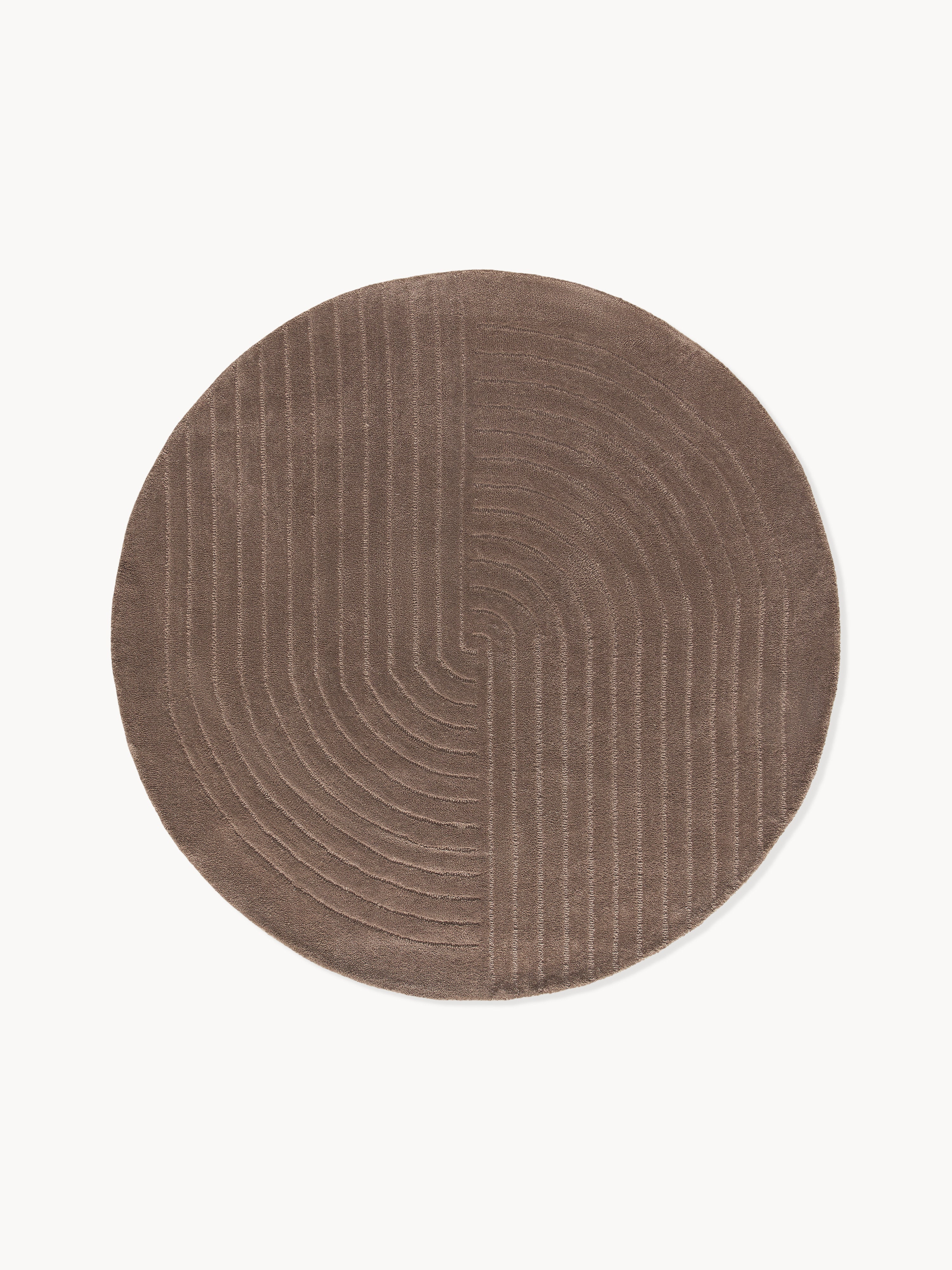Rond handgetuft wollen vloerkleed Mason