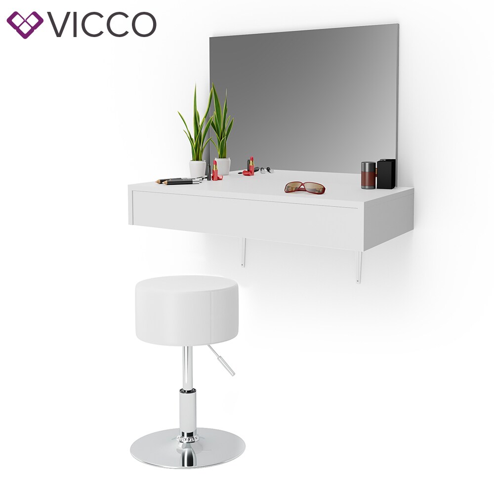 Vicco Schminktisch Alessia Frisiertisch Kommode Frisierkommode Spiegel Weiß inklusive Hocker