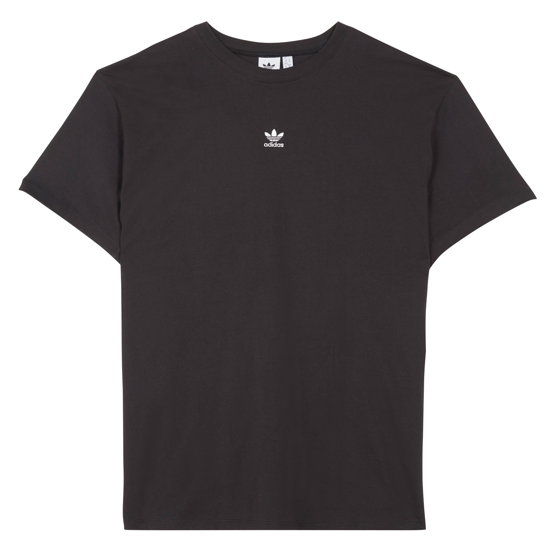 Tee-shirt col rond logo brodé en coton| Noir