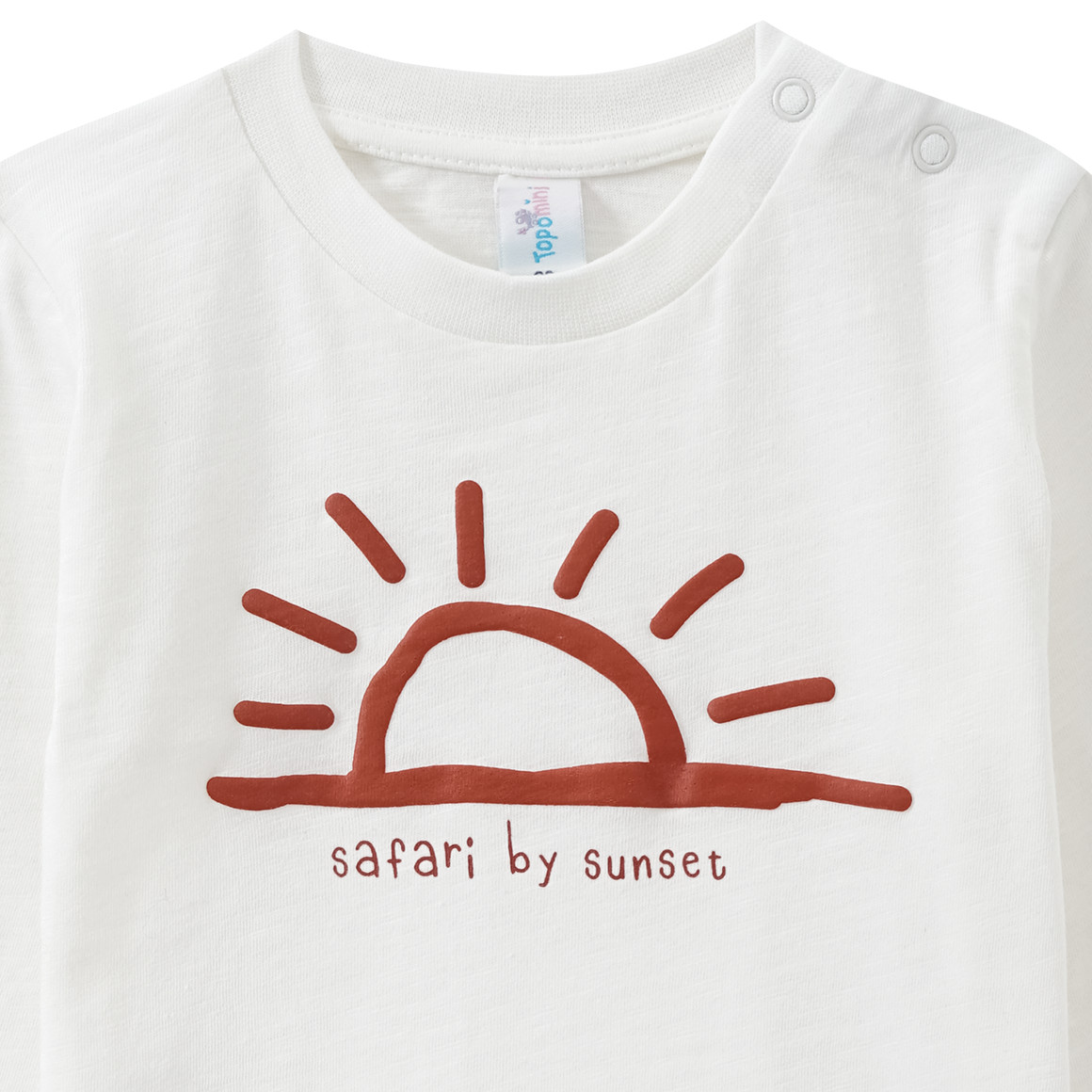 Topomini Baby Langarmshirt mit gummiertem Print weiss