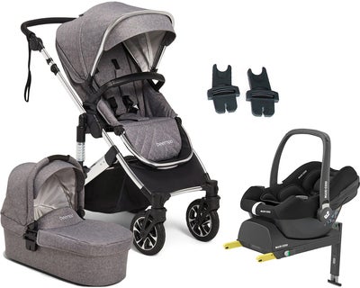 Beemoo Maxi 4 Duovogn inkl. Maxi-Cosi CabrioFix i-Size Babybilstol & Base, Grey/Silver