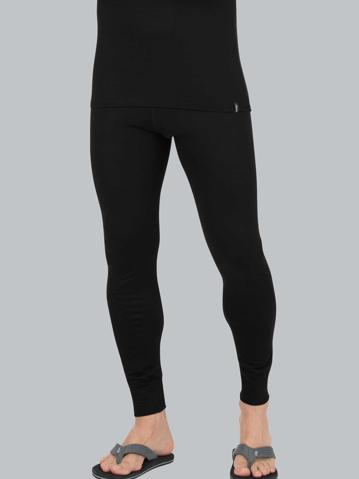 Lange Ski/Sport Funktionshose aus Merinowolle Schwarz