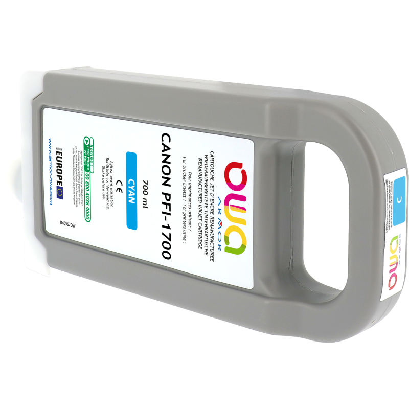 Cartouche d'encre traceur remanufacturée OWA - standard - Cyan - pour CANON PFI-1700 C