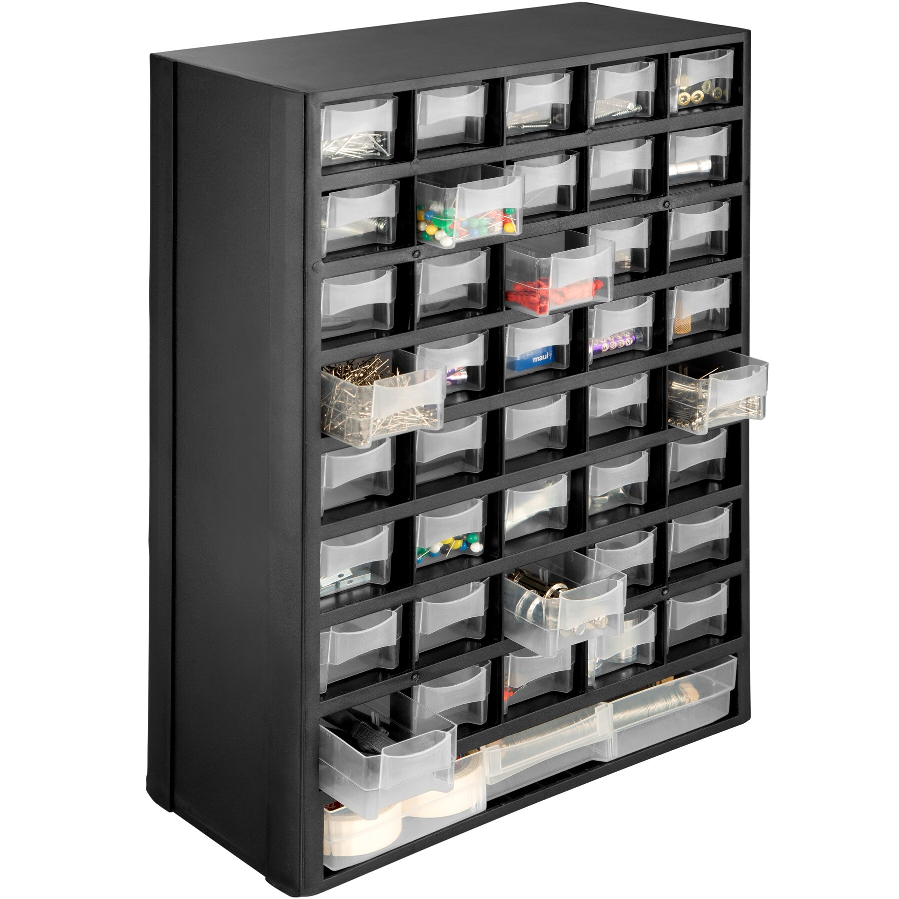 tectake® 2er-Set Sortimentskasten, 41-teilig, komfortable Eingriffsöffnung, stabiler Kunststoffrahmen, geeignet zur Wandmontage, 30 x 13,5 x 45 cm