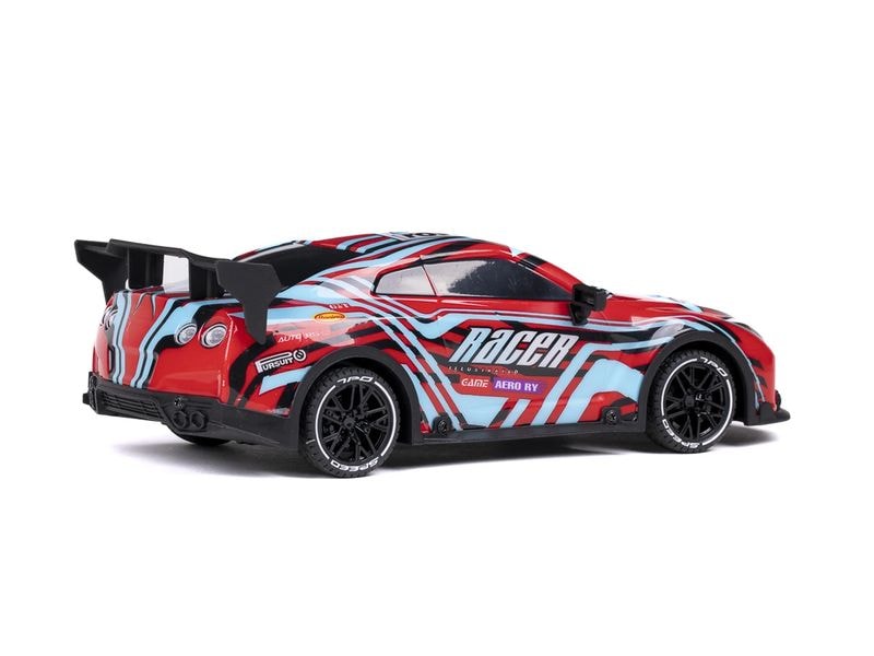 TEC-TOY Auto Racer R/C 1:18 Rot/Blau Ferngesteuertes Spielzeug mit Licht für Kinder ab 8 Jahren