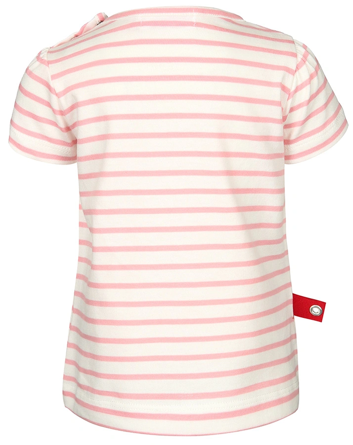 T-Shirt SMILEY BABY GIRLS geringelt in rosa/weiß