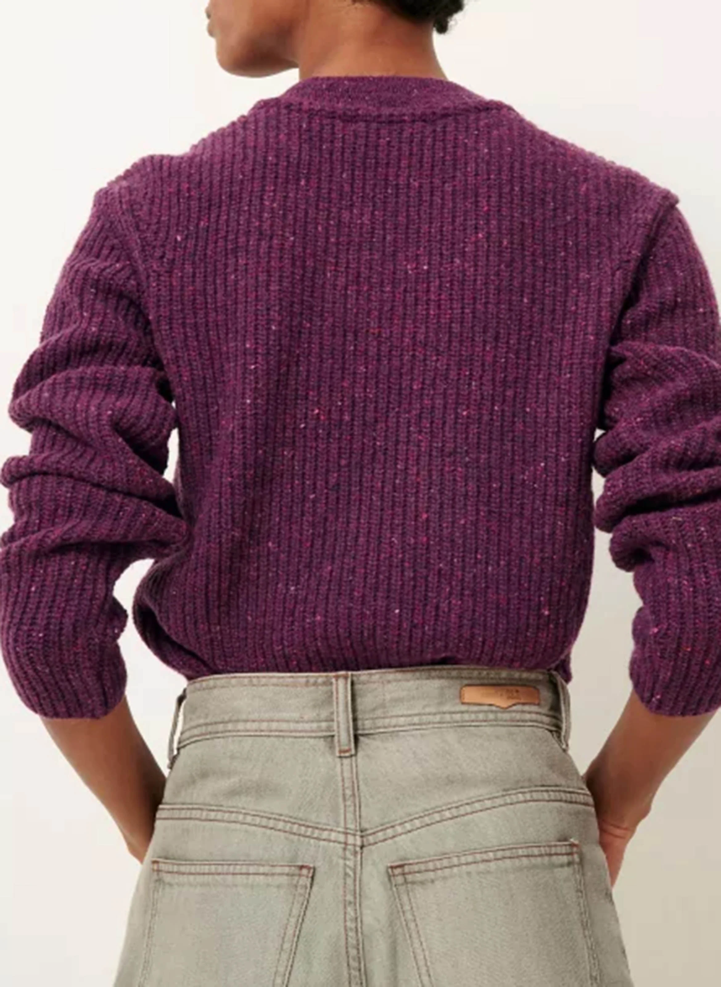 MAGELLAN - Pull droit col rond en laine mélangée | Violet