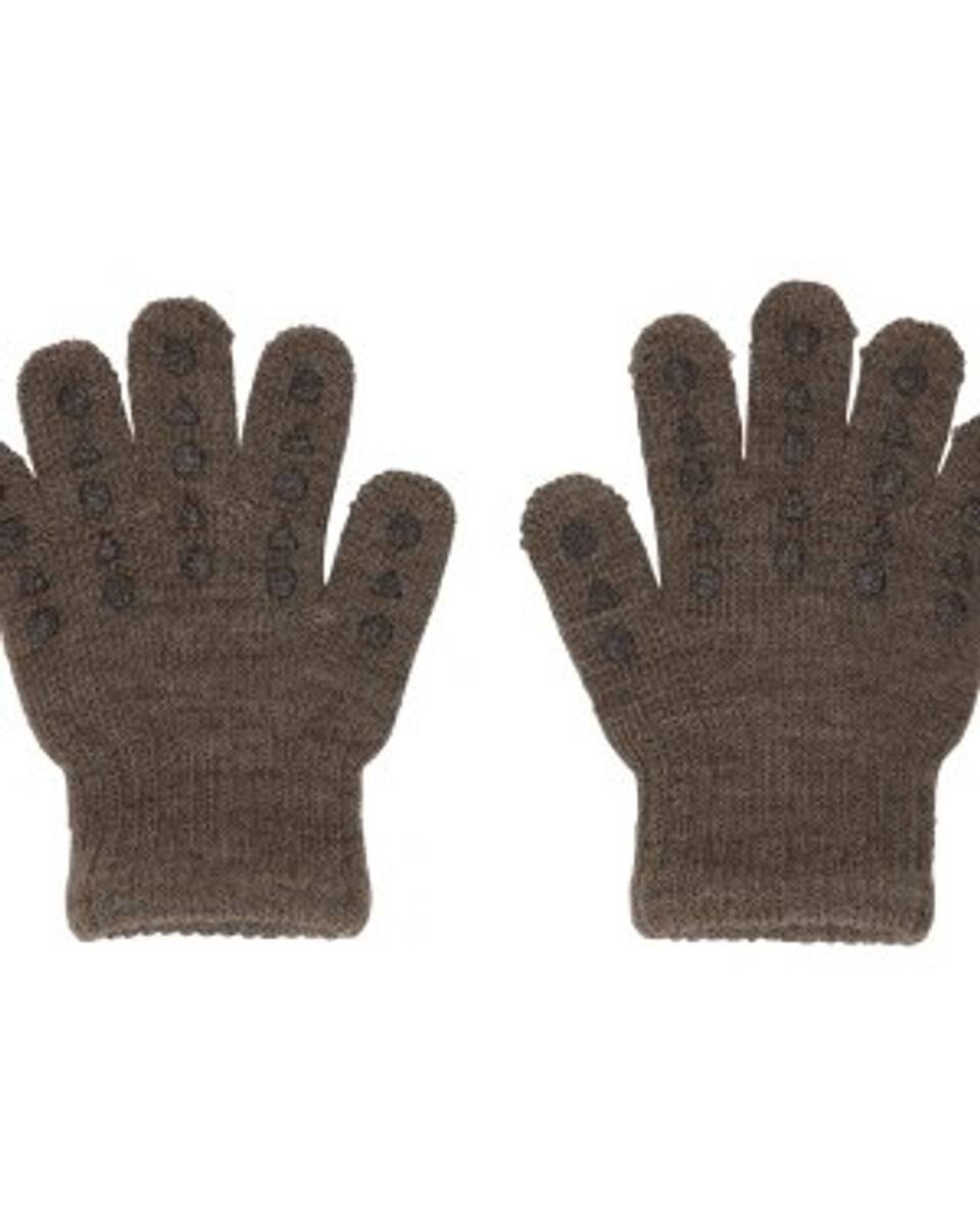 Wool Grip Gloves Brown Melange - GoBabyGo - Rumpetroll