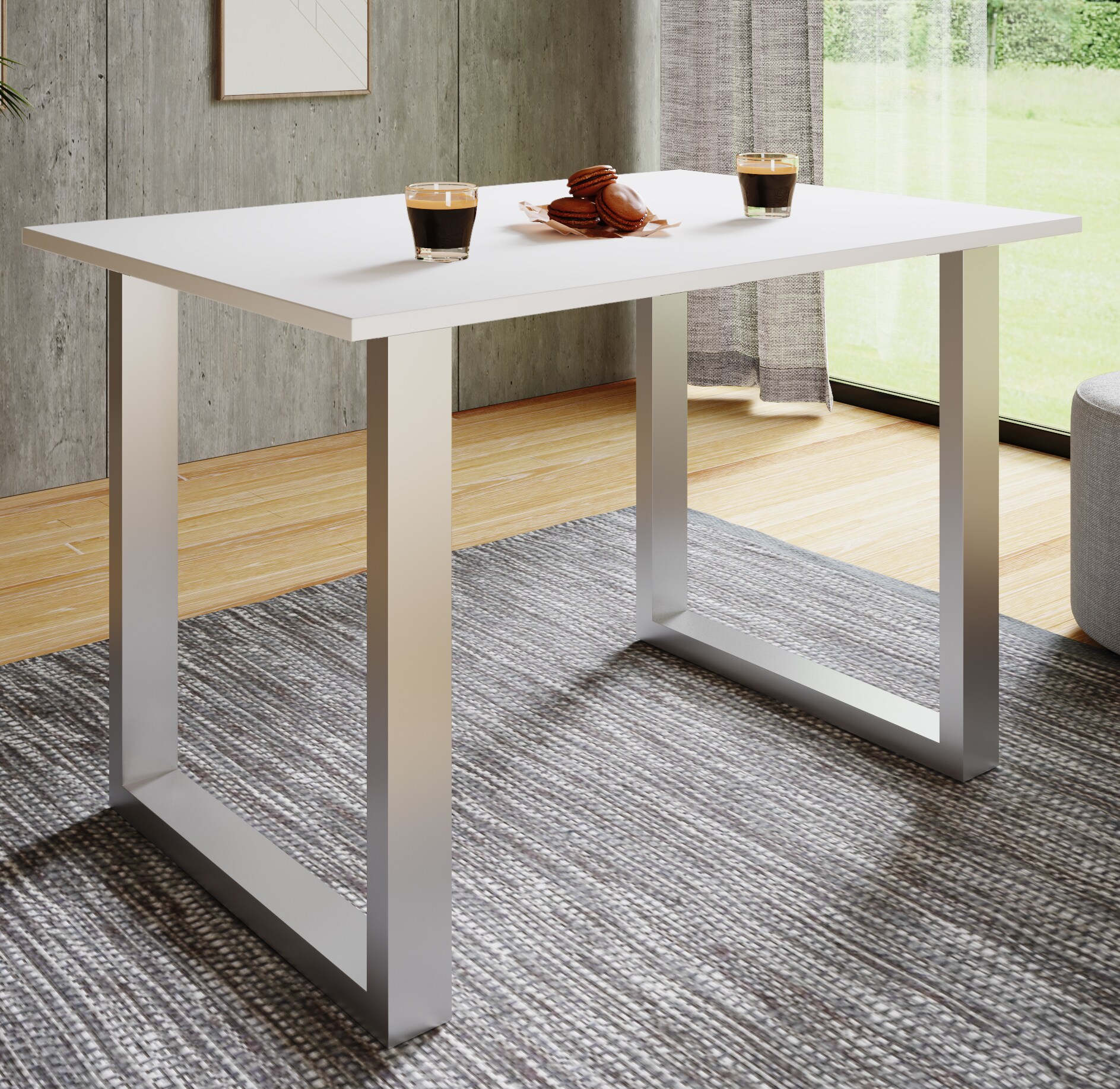 VCM Premium Holz Esstisch Küchentisch Speisetisch Tisch Xona U Silber
