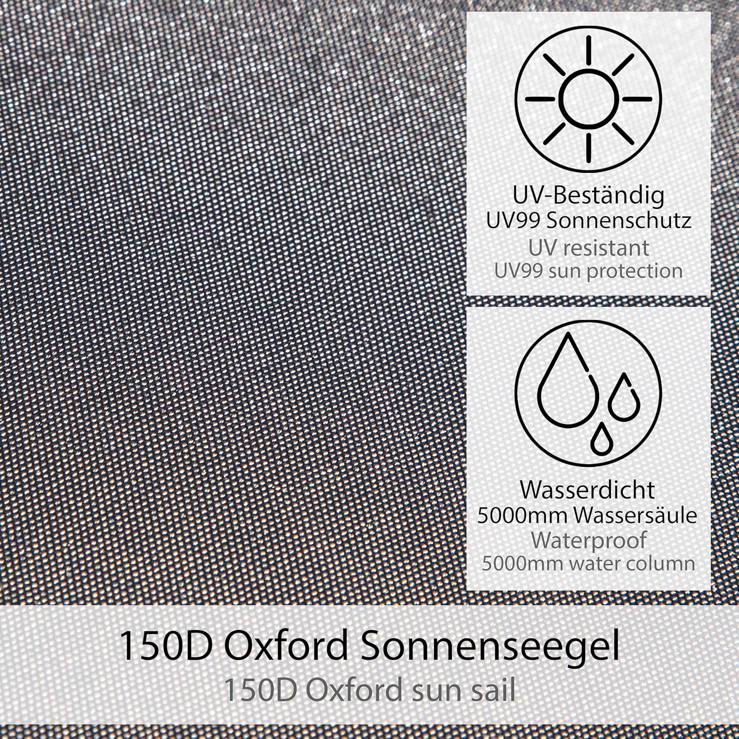 ONVAYA® Auto-Sonnensegel | Grau | Schutz vor Wind, Regen, Sonne (UV99) | 6 Aufbauvarianten | Schneller und einfacher Aufbau | Für PKW, Van und Wohnmobil