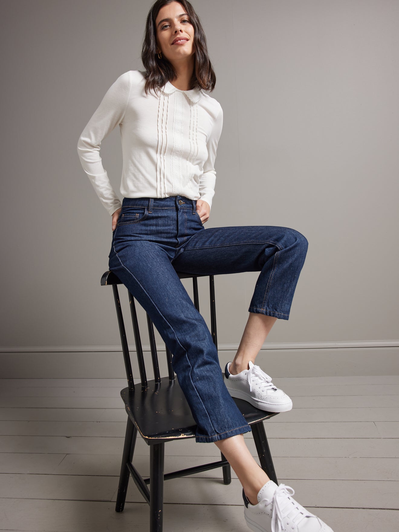 T-shirt col claudine femme - modal et coton biologique