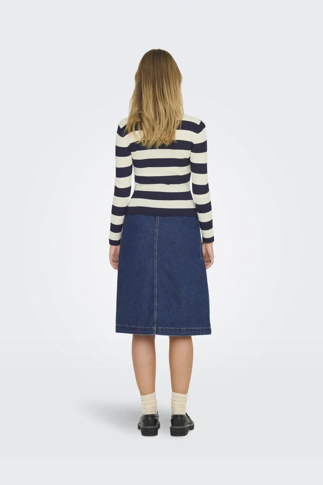 JDY JDYplum L/S O-Neck Pullover Knt 4338851 sky captain w eggnog stripes