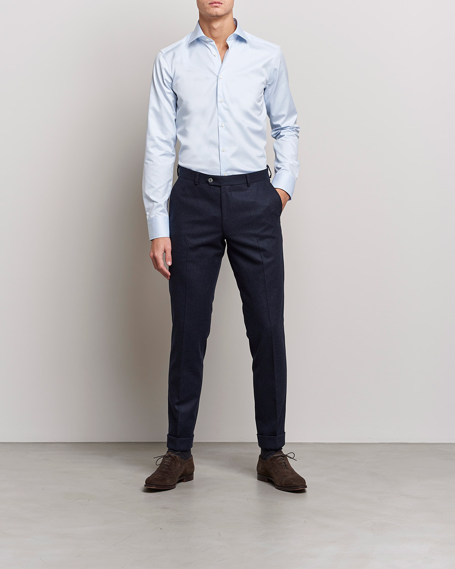Stenströms Superslim Plain Shirt Blue