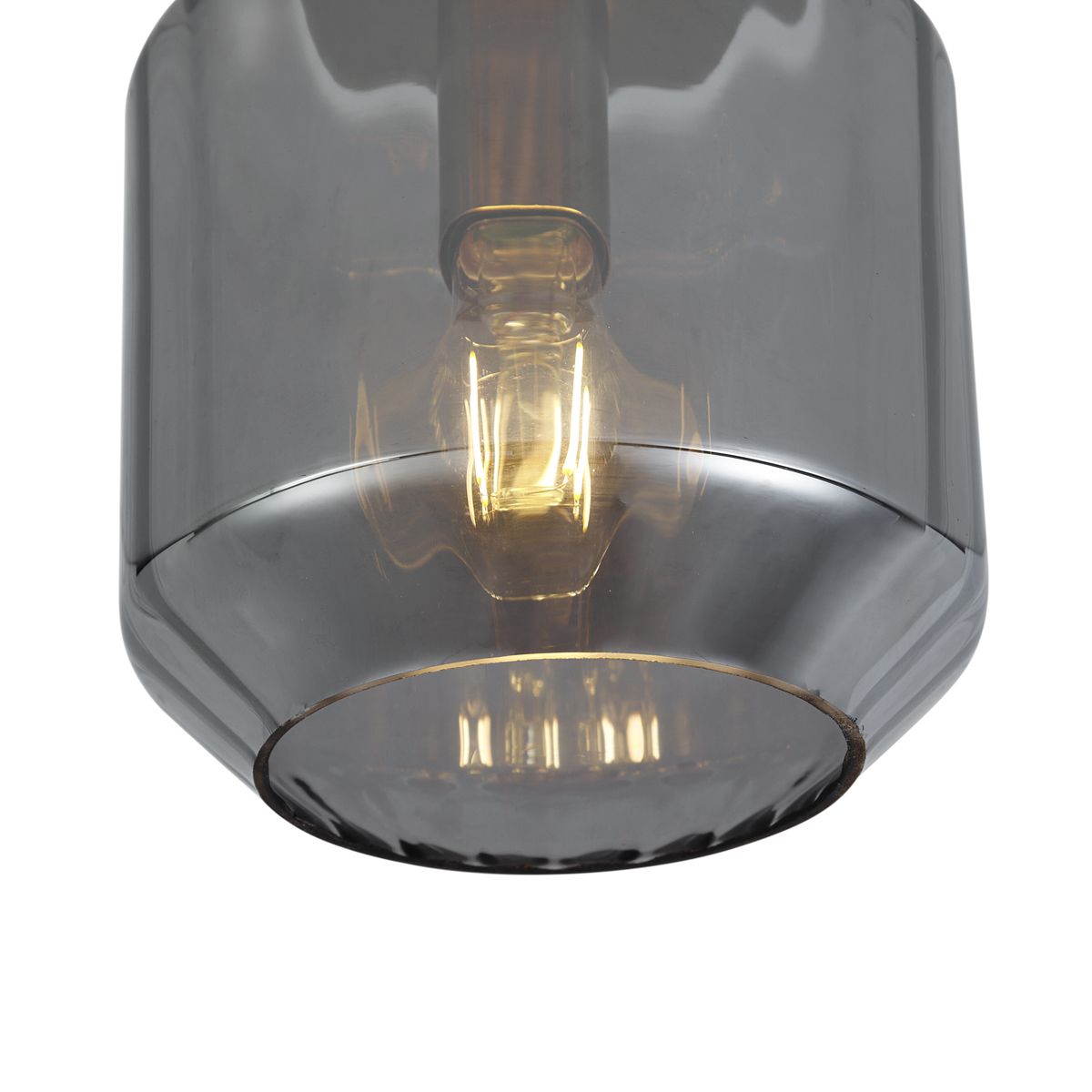 Moderne plafondlamp messing met smoke glas - Stiklo