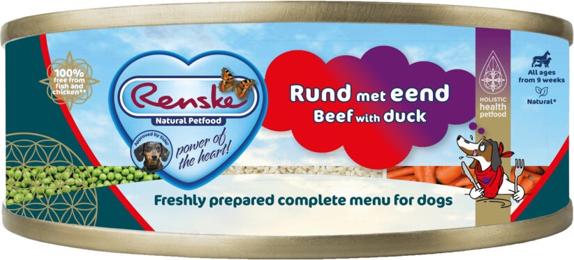Renske hondenvoer rund met eend junior/adult 95 gram