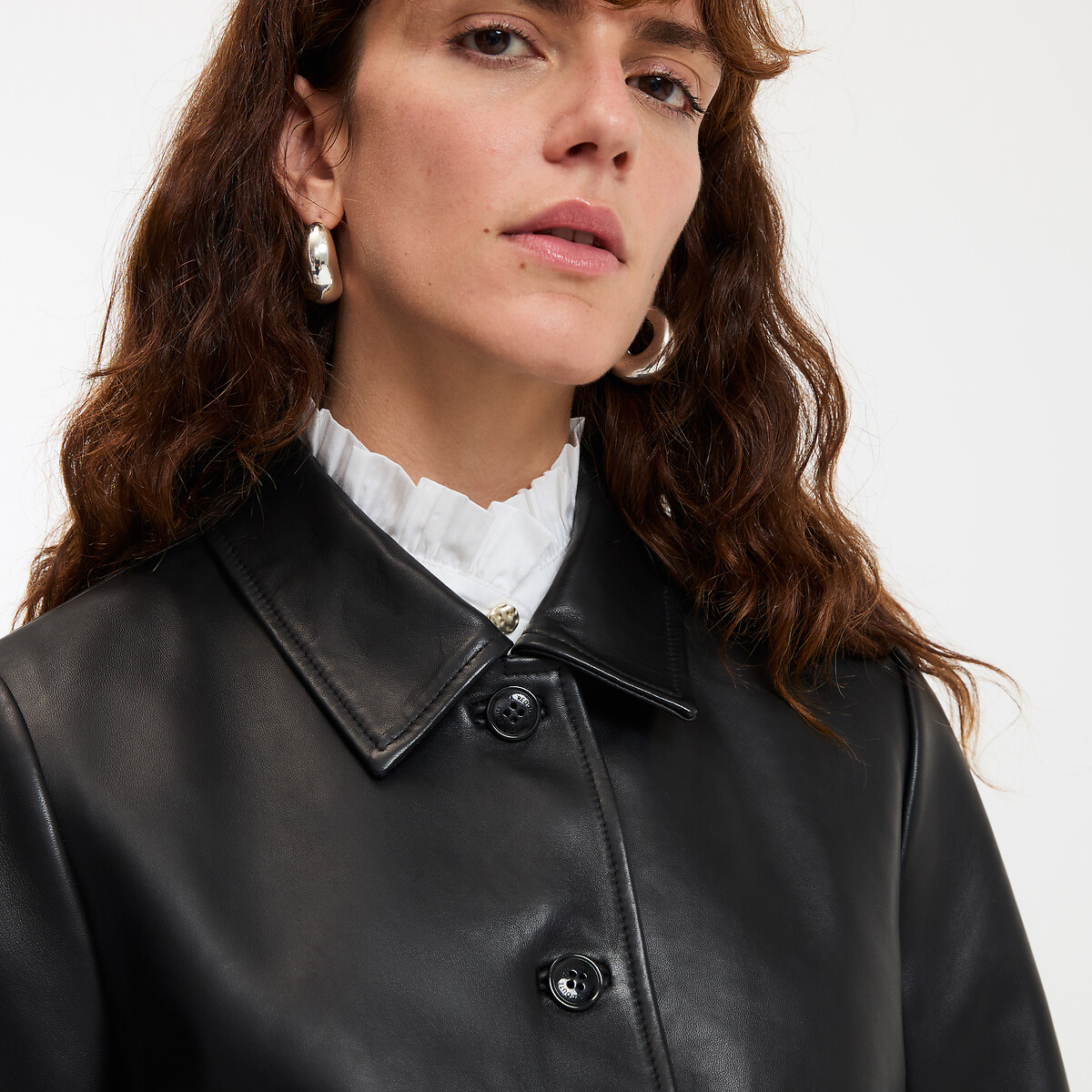 LA REDOUTE COLLECTIONS<br>Cardigã curto de couro com fecho de botão, modelo Signature ABELLE