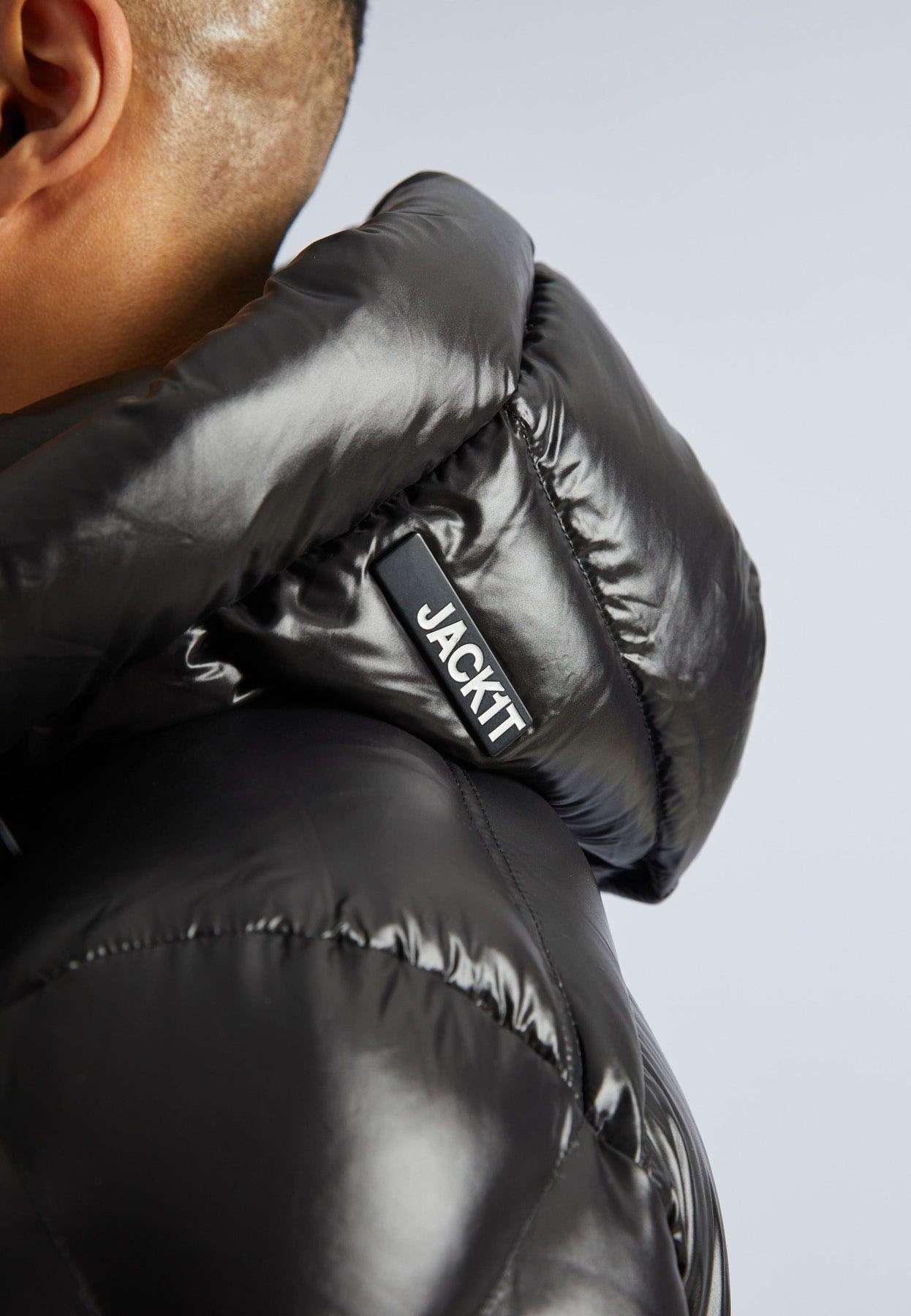 EZ Puffer Slick Hood Herre Black/Glacier Blue