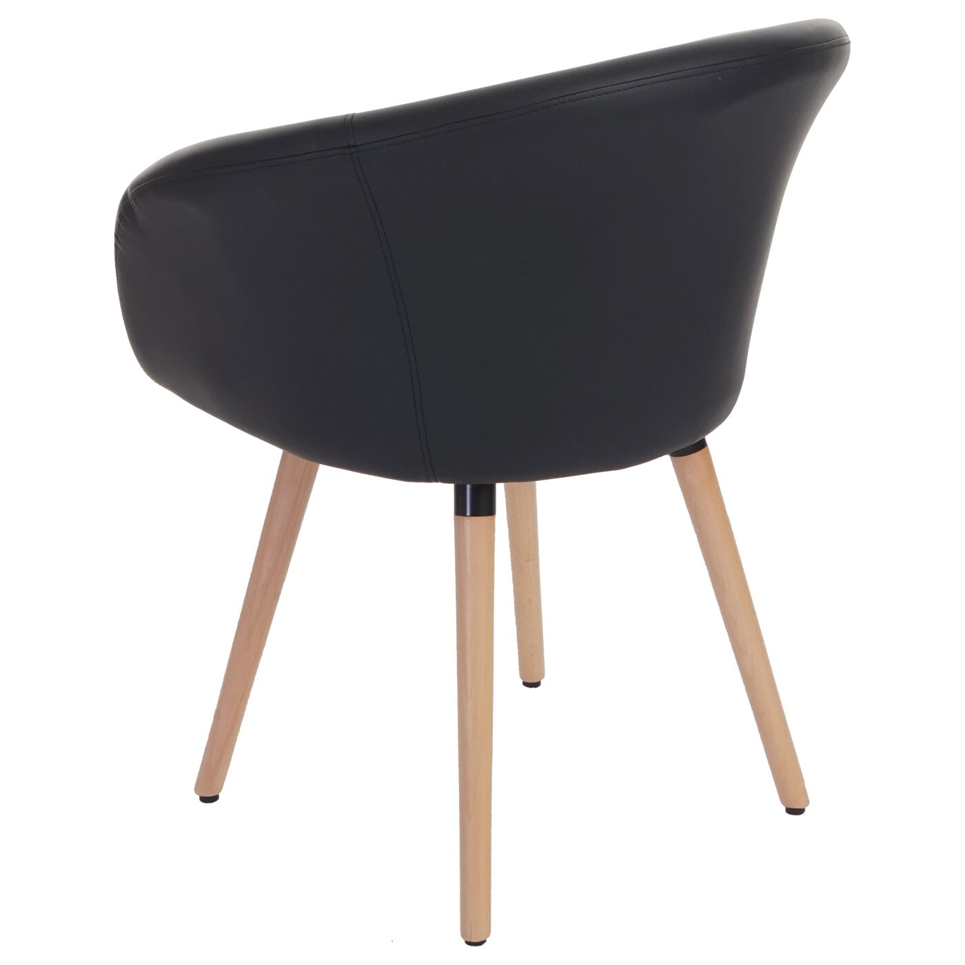 Esszimmerstuhl Vaasa T633, Stuhl Küchenstuhl, Retro 50er Jahre Design ~ Kunstleder, schwarz