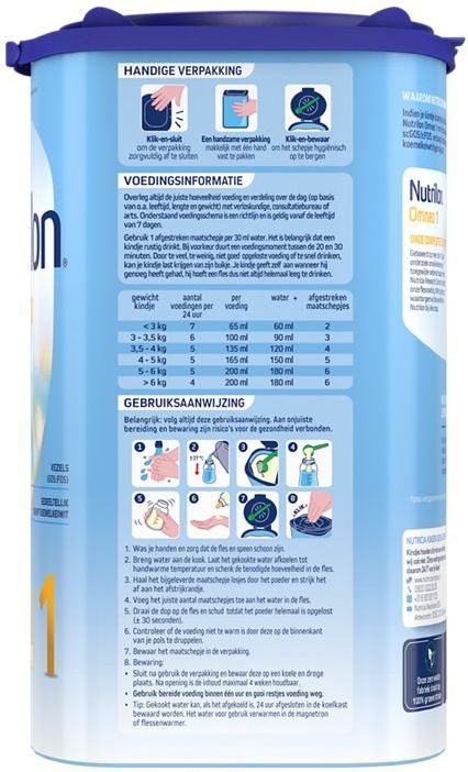 Nutrilon Omneo 1 – Flesvoeding Vanaf De Geboorte – 800g