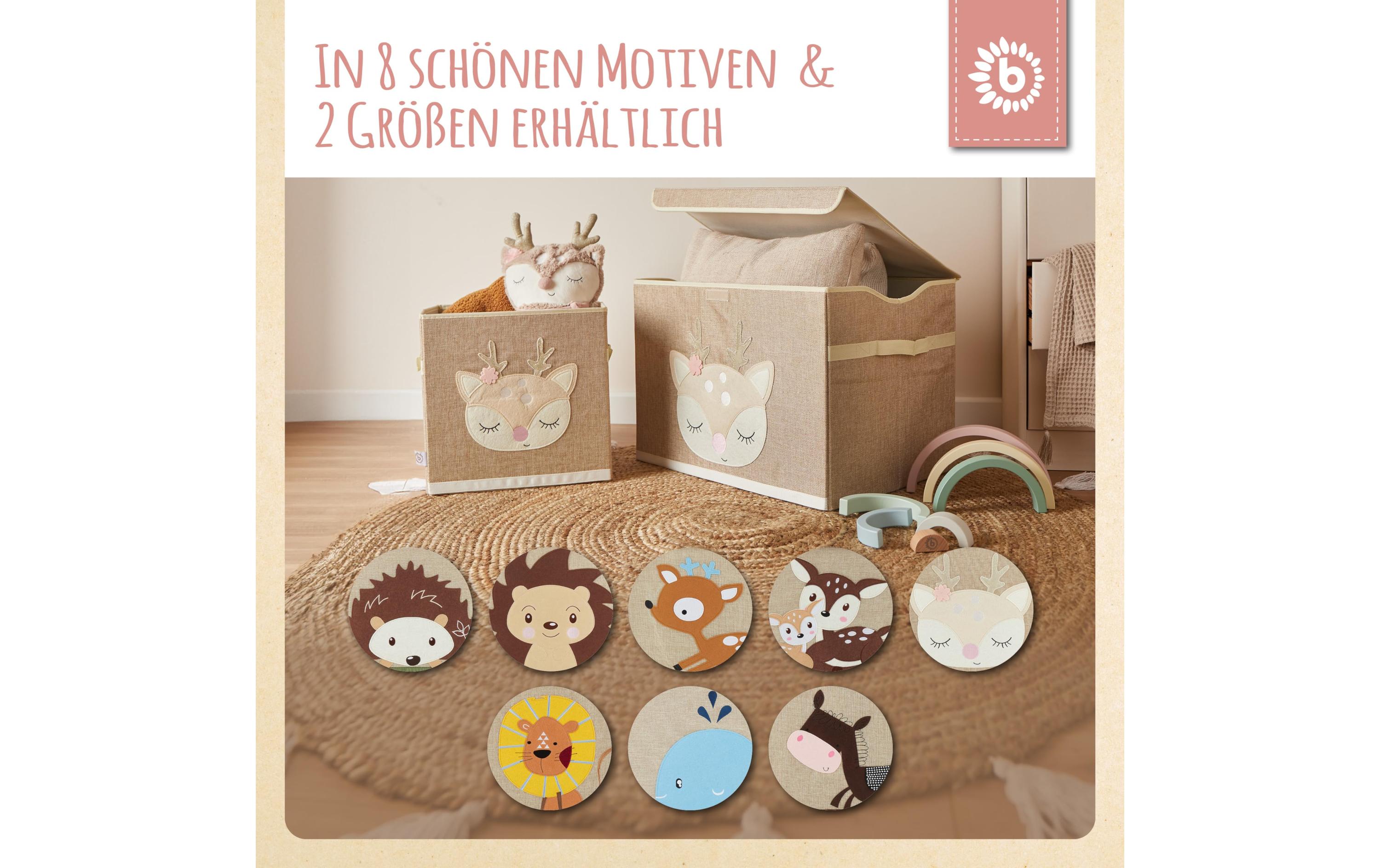 Aufbewahrungsbox Ella mit Deckel HirschSpielzeugbox mit Deckel