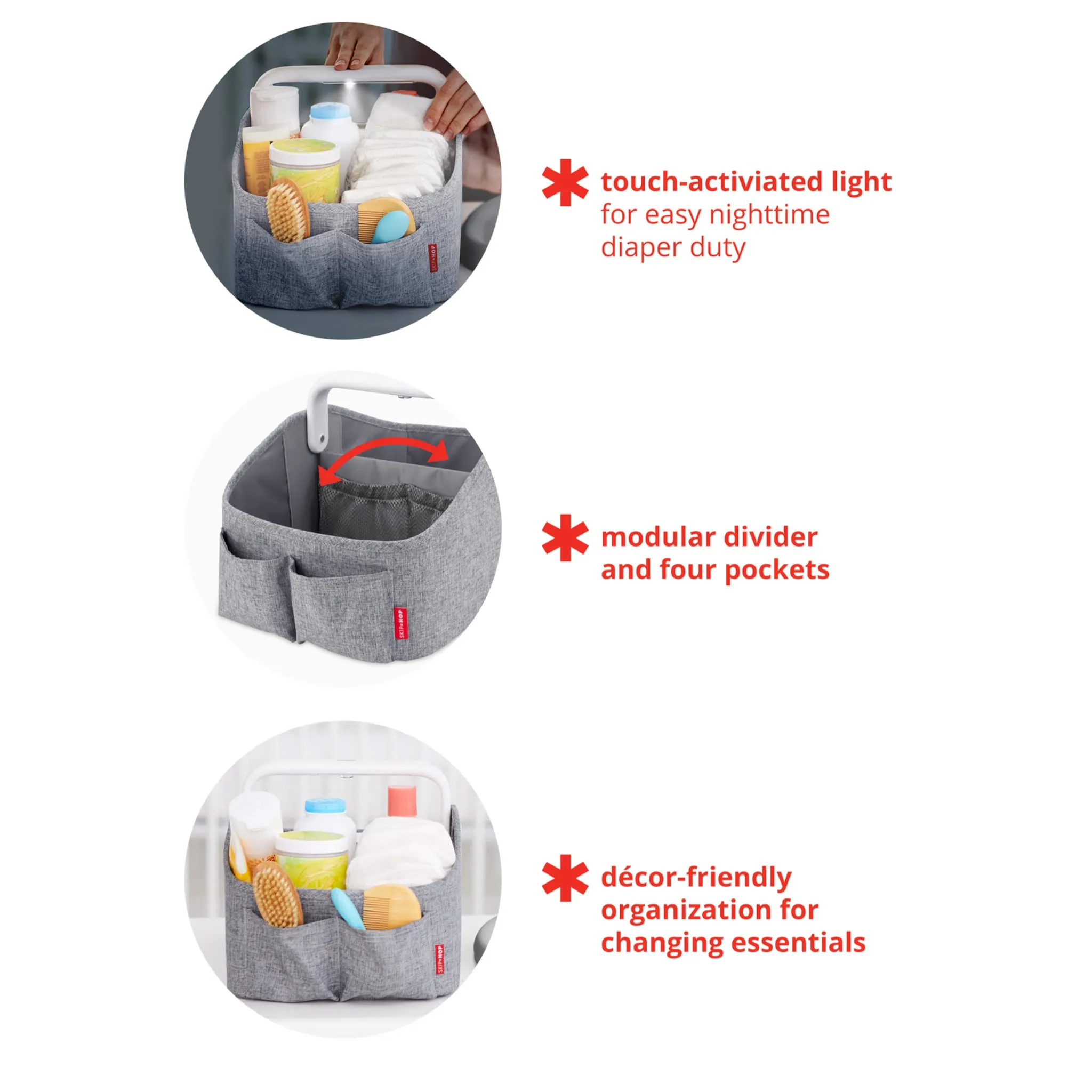 Skip Hop Organiseur de couches Nursery Style avec éclairage - Avoine