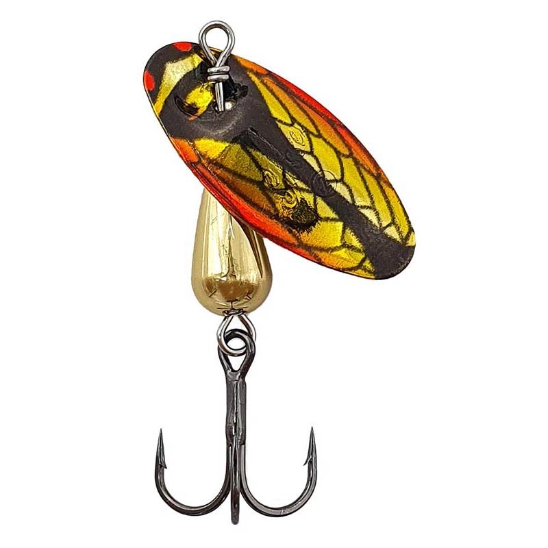 Cuiller Tournante Suissex Cicada Bug Shiny Red/Yellow
